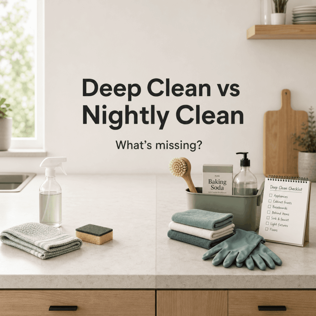 Kitchen Deep Clean vs Nightly Cleaning: What’s Missing?